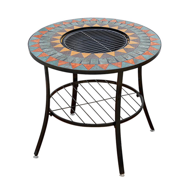 Boho Style Dining Set Round Ceramic Tile 1/3/5 Pieces Dining Set