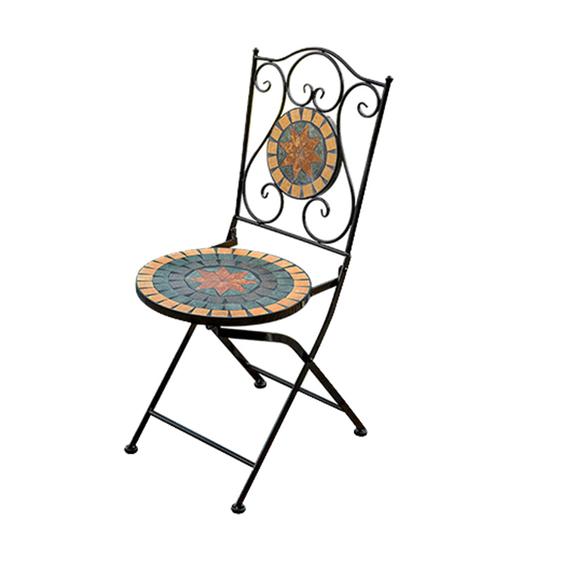 Boho Style Dining Set Round Ceramic Tile 1/3/5 Pieces Dining Set