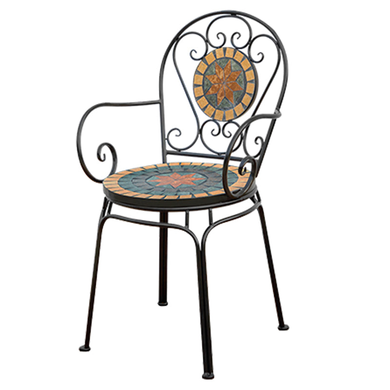 Boho Style Dining Set Round Ceramic Tile 1/3/5 Pieces Dining Set