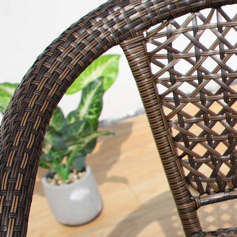 Boho Style Bistro Set 3 Pcs Glass Top Bistro Set for Balcony