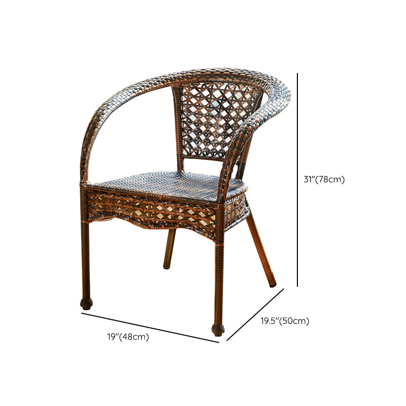 Boho Style Bistro Set 3 Pcs Glass Top Bistro Set for Balcony