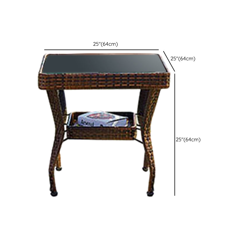 Boho Style Bistro Set 3 Pcs Glass Top Bistro Set for Balcony