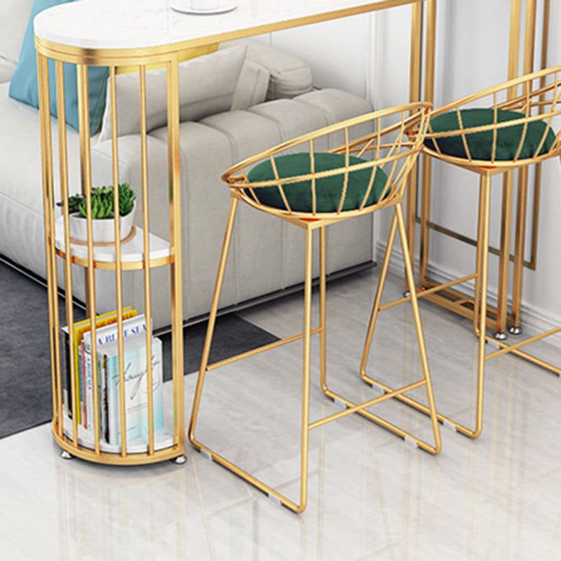 Glam Rectangle Stone Counter Table 1/3 Pieces Bar Table Set for Living Room