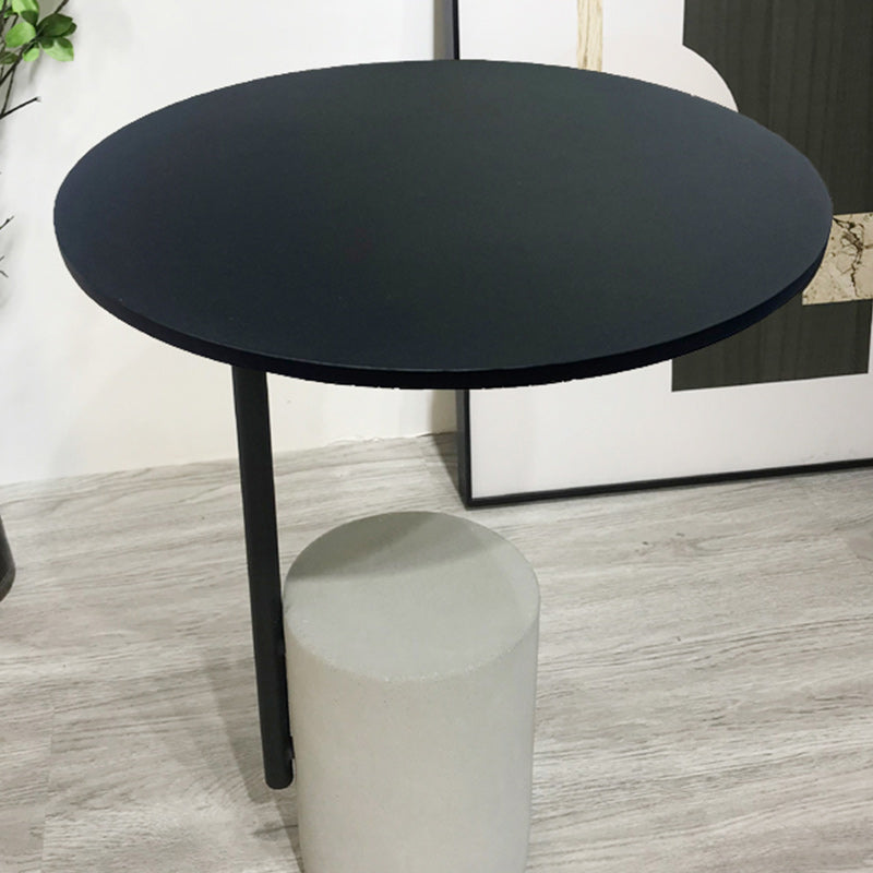 Pedestal Accent Side Table with Metal Top Side End Snack Table