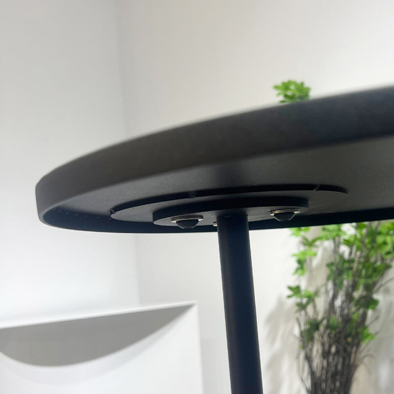 Pedestal Accent Side Table with Metal Top Side End Snack Table