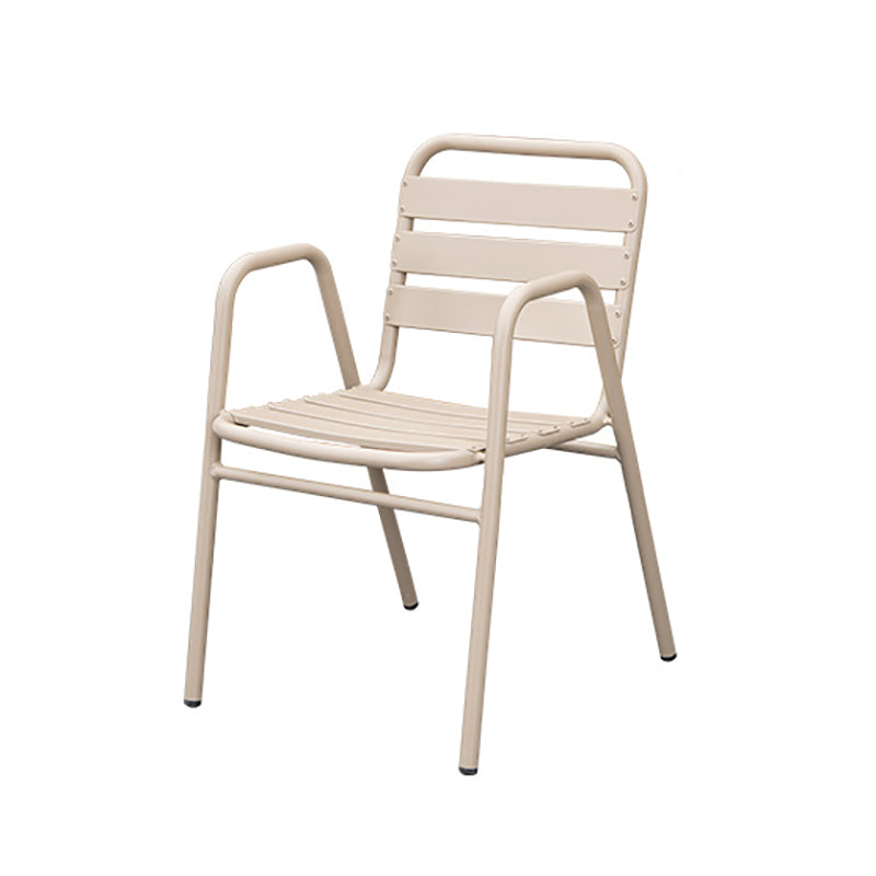 Grey Metal Dining Side Chair Stacking Outdoors Dining Chairs