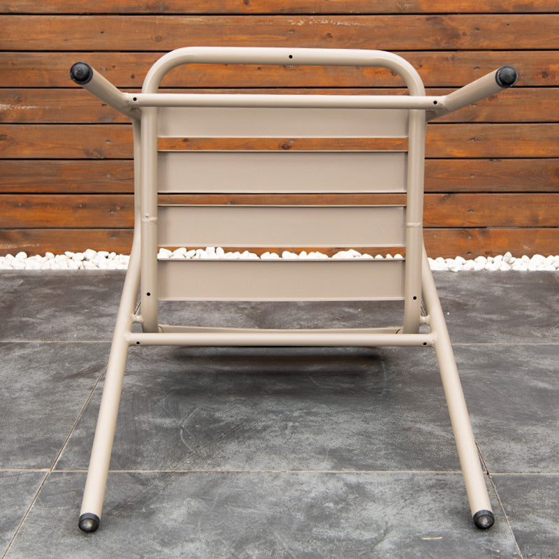 Grey Metal Dining Side Chair Stacking Outdoors Dining Chairs