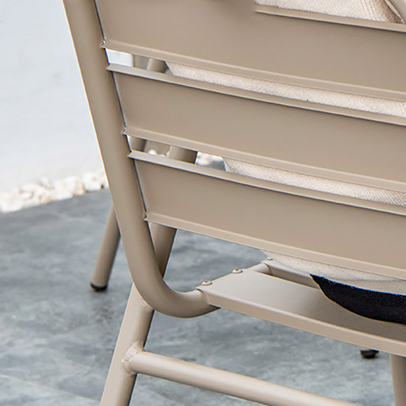 Grey Metal Dining Side Chair Stacking Outdoors Dining Chairs