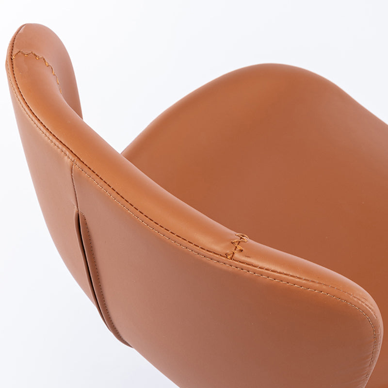Contemporary Style Barstool Faux Leather Adjustable Height Bar Stool