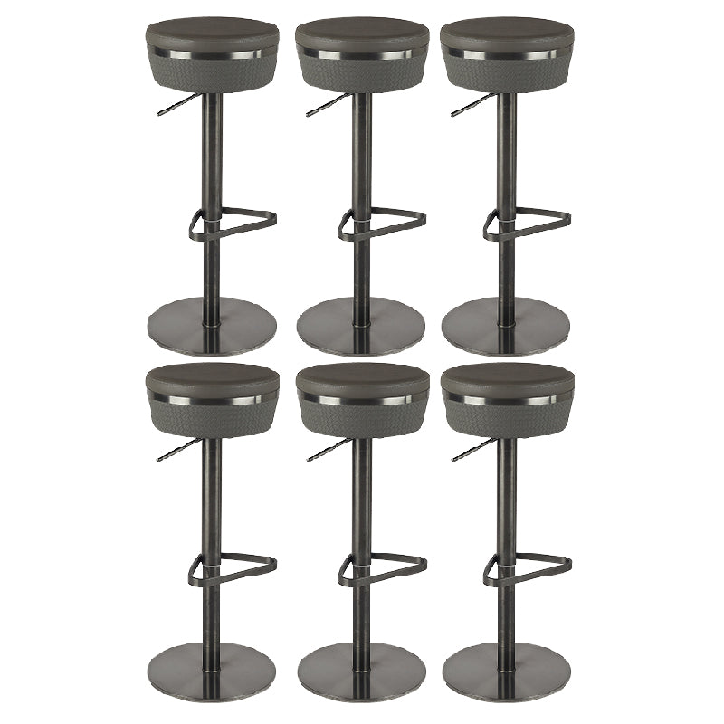 Contemporary Style Barstool Round Upholstered Bar Stool with Metal Base