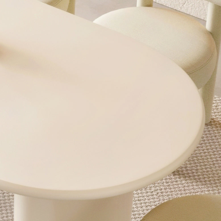 Double Pedestal Dining Table Solid Wood Dining Table in White for Dining Room