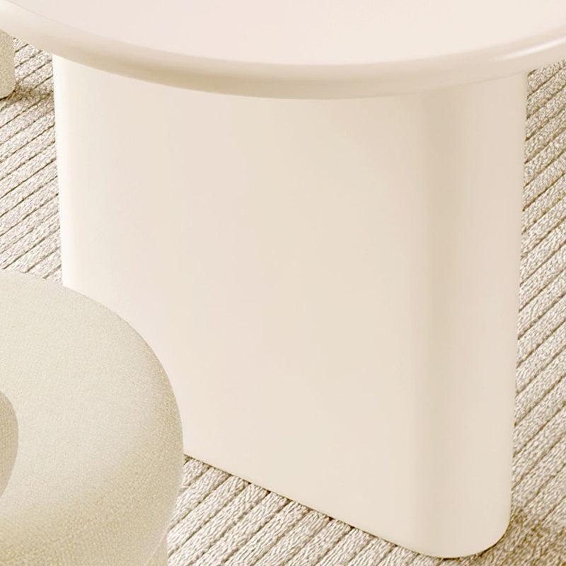 Double Pedestal Dining Table Solid Wood Dining Table in White for Dining Room