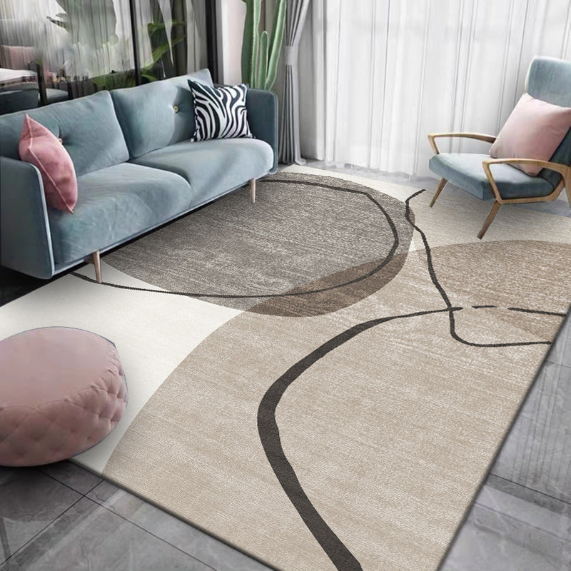 Adults Contemporary Area Carpet Stain Resistant Rectangle Rug Color Block Indoor Rug