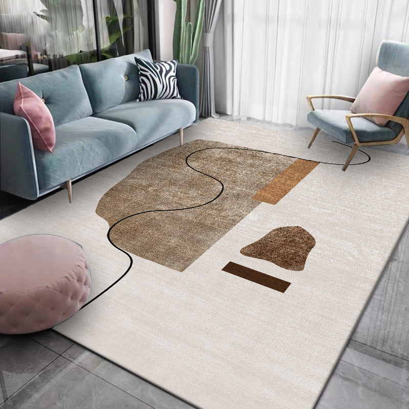 Adults Contemporary Area Carpet Stain Resistant Rectangle Rug Color Block Indoor Rug