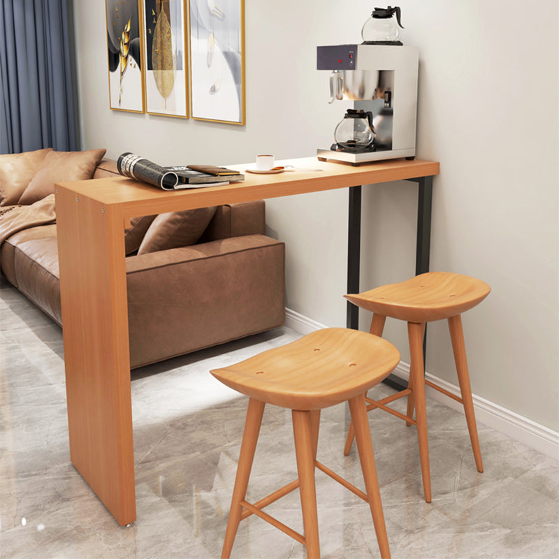 Rectangle Bar Pub Table Set 1/3 Pcs Solid Wood Bar Table and Backless Stools