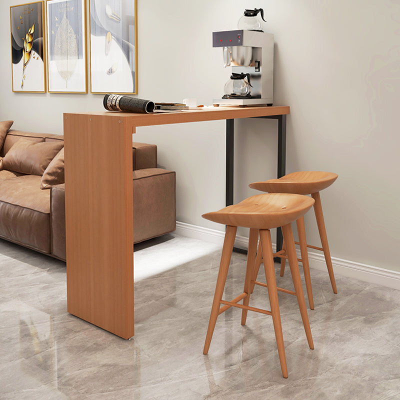 Rectangle Bar Pub Table Set 1/3 Pcs Solid Wood Bar Table and Backless Stools