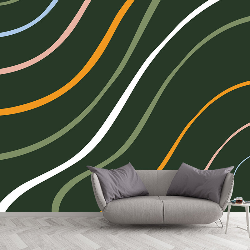 Abstract Curve Illustration Wall Mural Wallpaper Sitting Room Wall Mural