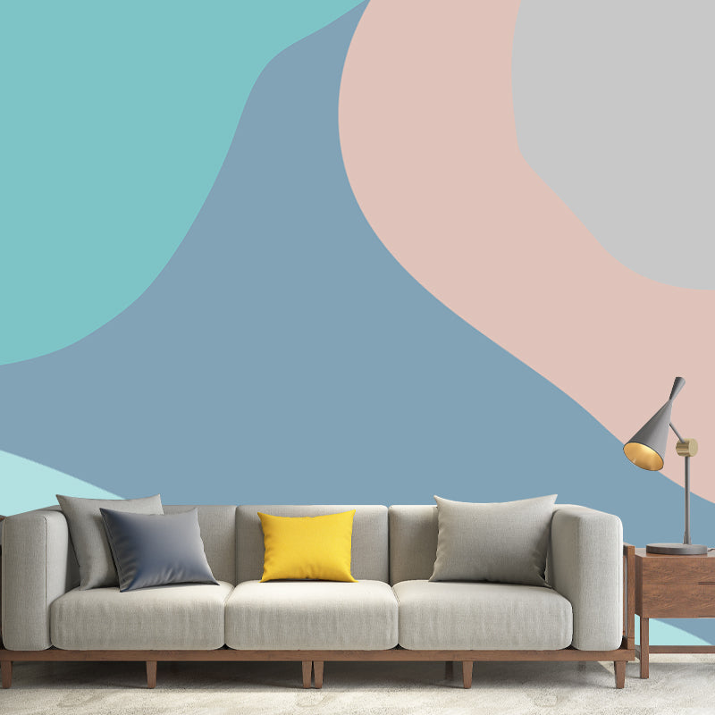 Abstract Style Illustration Wallpaper Environment Friendly Sitting Room Wall Mural