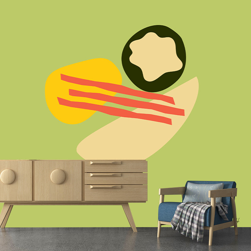 Abstract Style Resistant Mural Wallpaper Illustration Sleeping Room Wall Mural