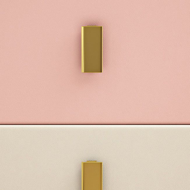 Sintered Stone Top Kids Bedside Table Pine Nightstand with 2 Drawers