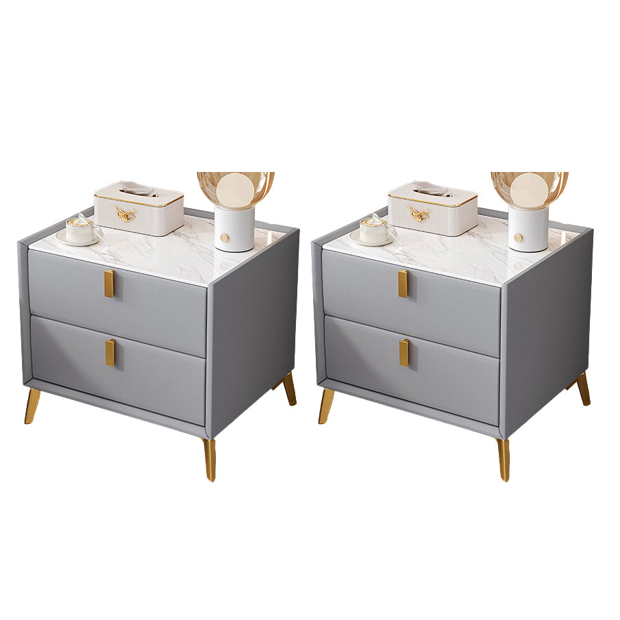 Sintered Stone Top Kids Bedside Table Manufactured Wood Nightstand with Drawers