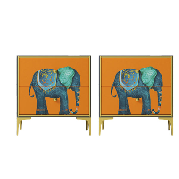 Light Luxury Kids Bedside Table Modern Youth Nightstand with 2 Drawers