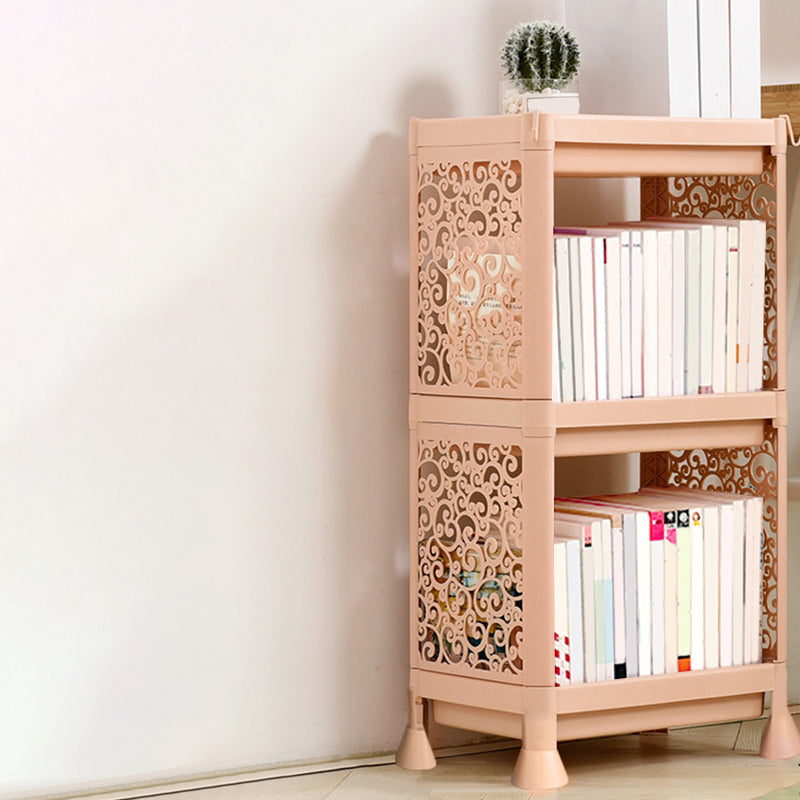 Contemporary Plastic Book Shelf Freestanding Cubby Storage Bookcase