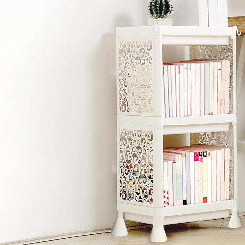 Contemporary Plastic Book Shelf Freestanding Cubby Storage Bookcase