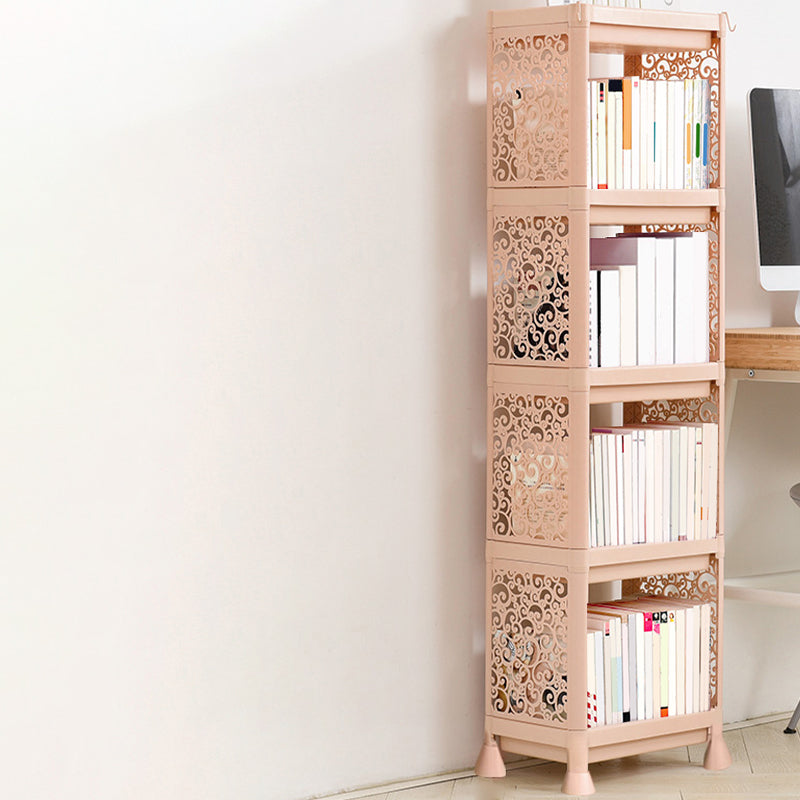 Contemporary Plastic Book Shelf Freestanding Cubby Storage Bookcase