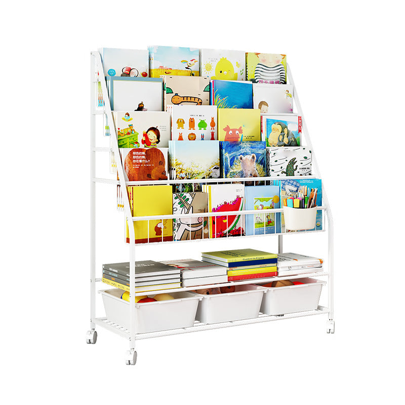 Modern Metal Standard Bookcase Closed Back Standard Kids Bookcase