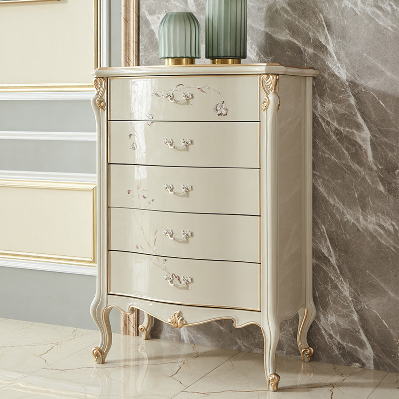 Classic Glam Dresser Wooden Storage Chest Dresser with 5 Drawers