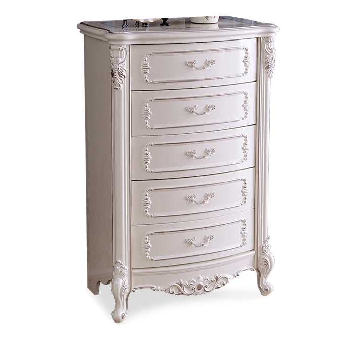 Classic Glam Dresser Wooden Storage Chest Dresser with 5 Drawers