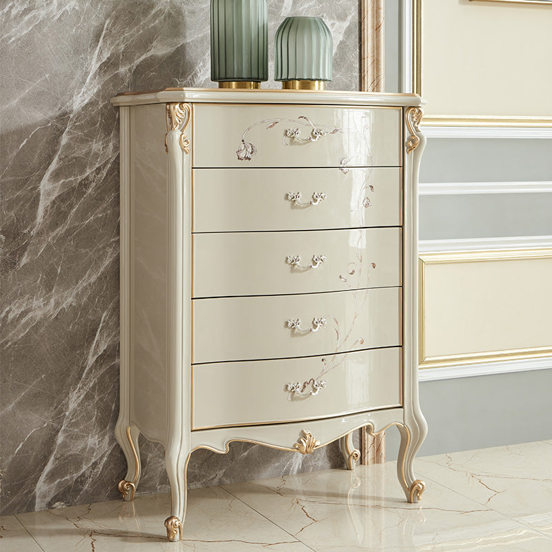 Classic Glam Dresser Wooden Storage Chest Dresser with 5 Drawers