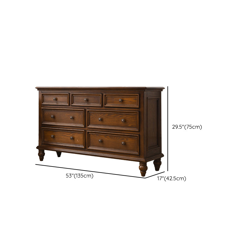 Traditional Solid Wood Storage Chest Dresser with 3/4/7 Drawers