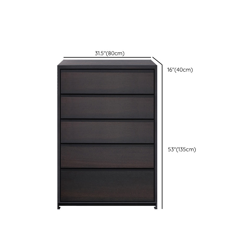 Black Storage Chest Dresser Wooden Storage Chest with Drawers