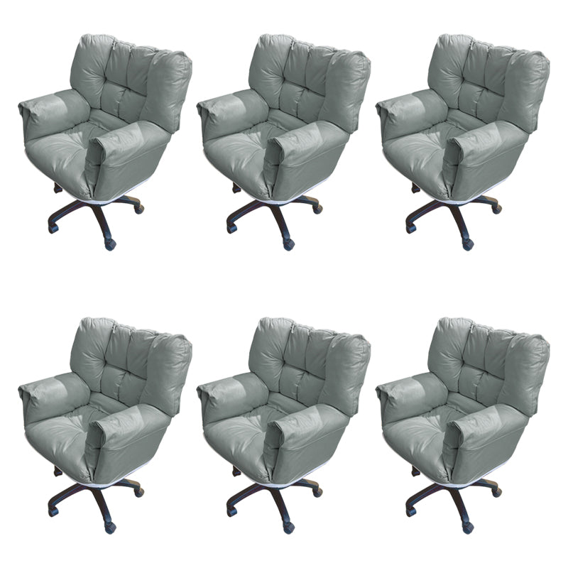 Modern Armless Office Chair Tilt Mechanism No Distressing Ergonomic Chair with Wheels