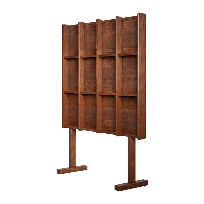 Modern Style Closed Back Bookshelf Solid Wood Bookcase with Shelves