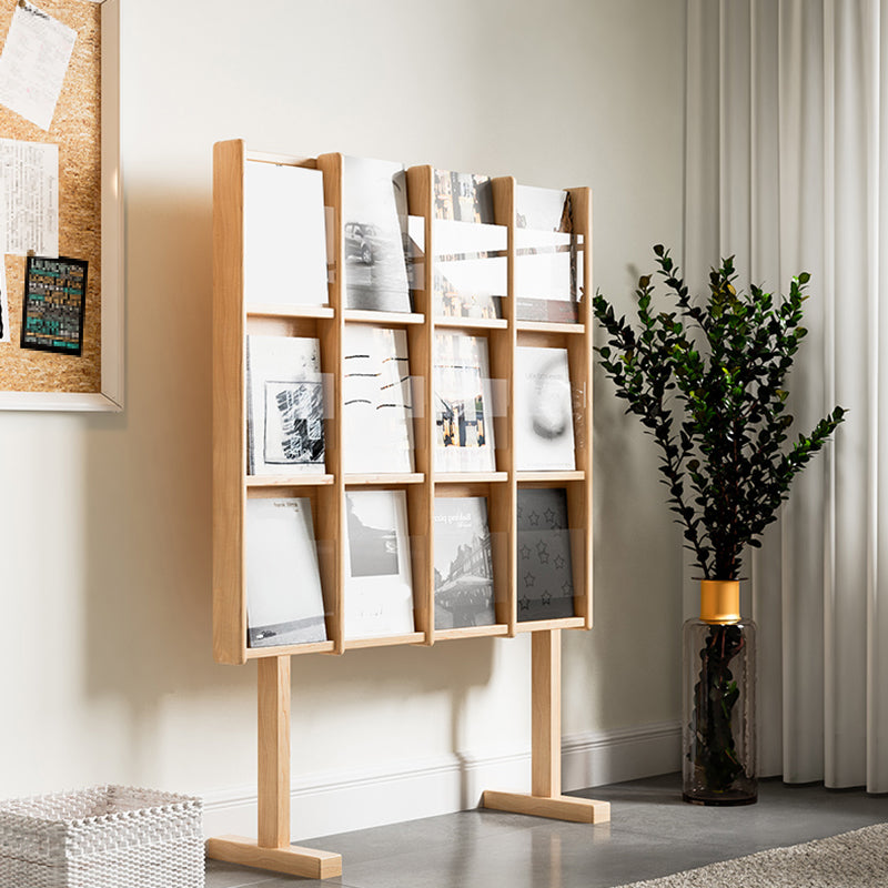 Modern Style Closed Back Bookshelf Solid Wood Bookcase with Shelves