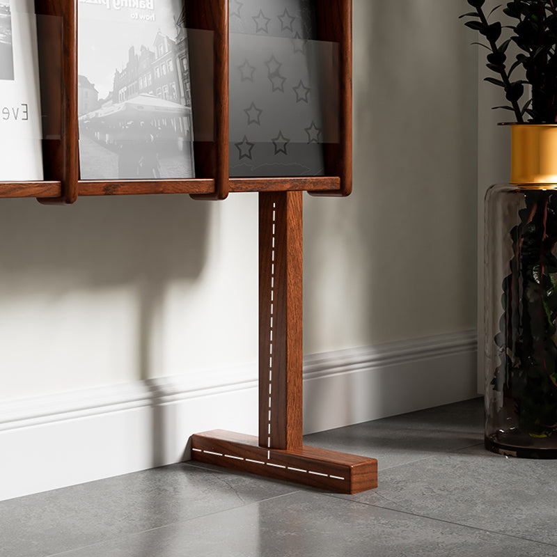 Modern Style Closed Back Bookshelf Solid Wood Bookcase with Shelves