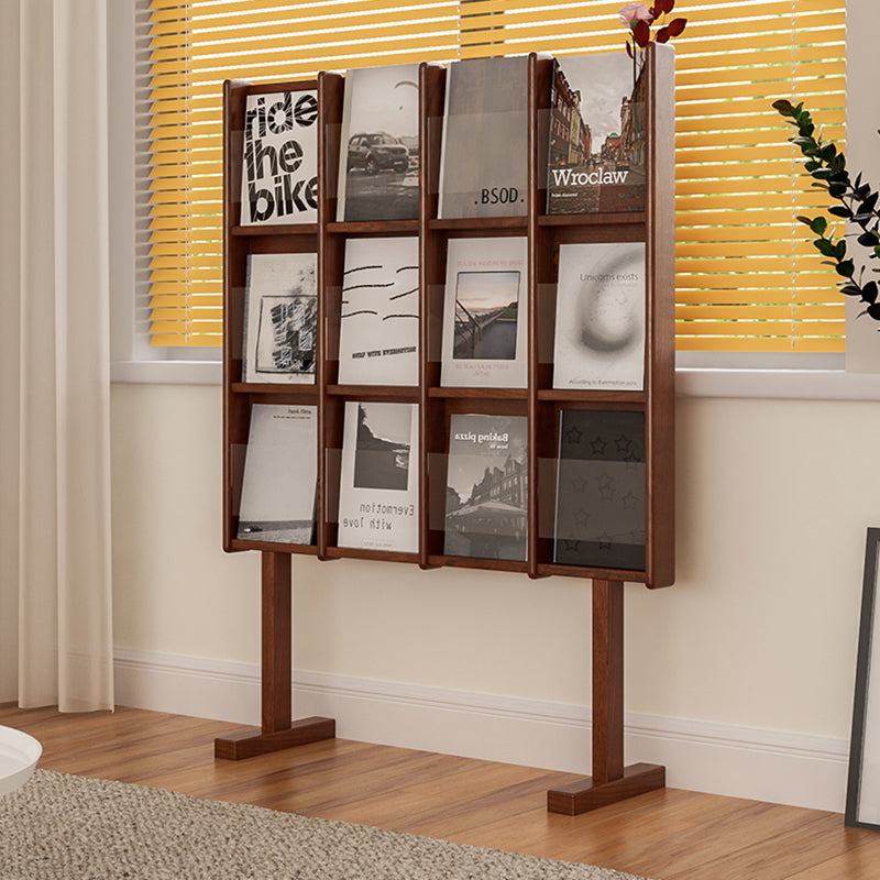 Modern Style Closed Back Bookshelf Solid Wood Bookcase with Shelves