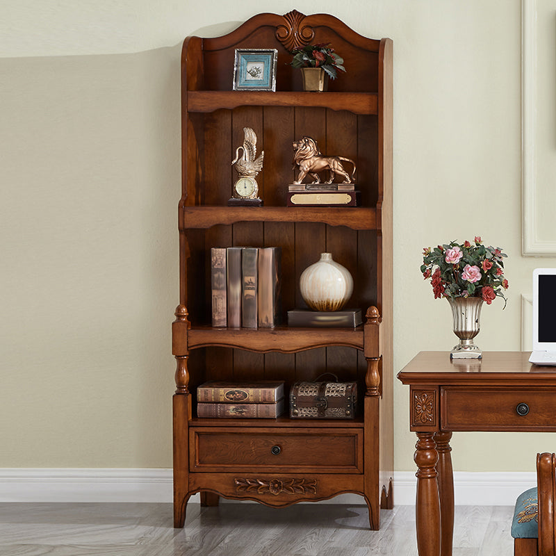Contemporary Closed Back Bookshelf Vertical Solid Wood Bookcase for Office
