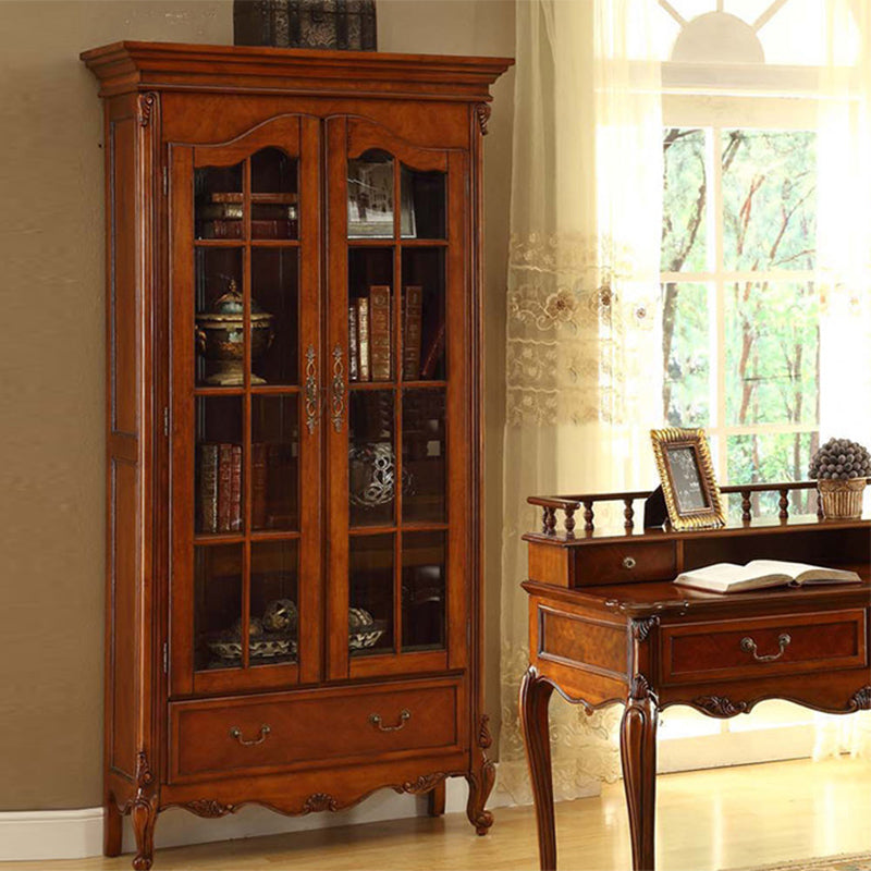 Contemporary Closed Back Bookshelf Vertical Solid Wood Bookcase for Office