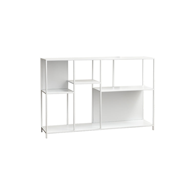 Modern Style Open Back Bookshelf Horizontal Metal Bookcase with Shelves