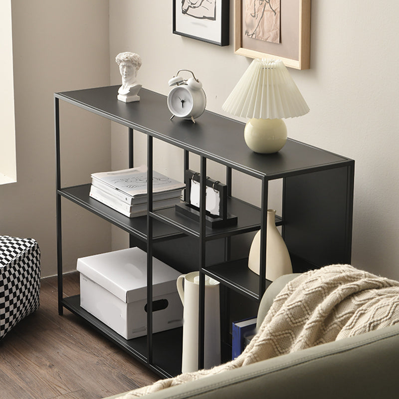 Modern Style Open Back Bookshelf Horizontal Metal Bookcase with Shelves