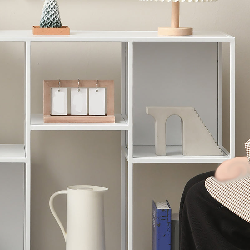 Modern Style Open Back Bookshelf Horizontal Metal Bookcase with Shelves