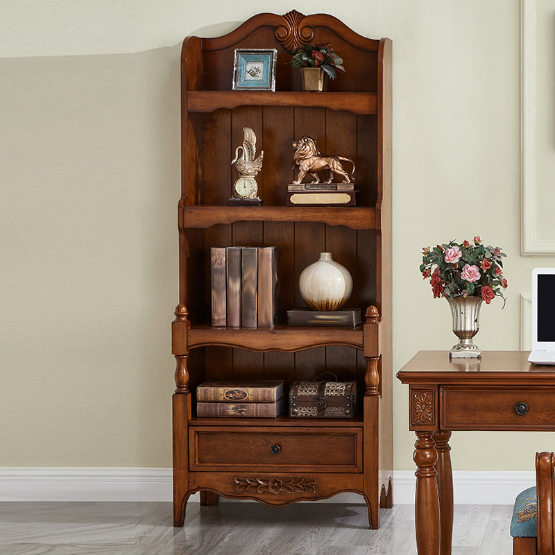Contemporary Closed Back Bookshelf Vertical Solid Wood Bookcase
