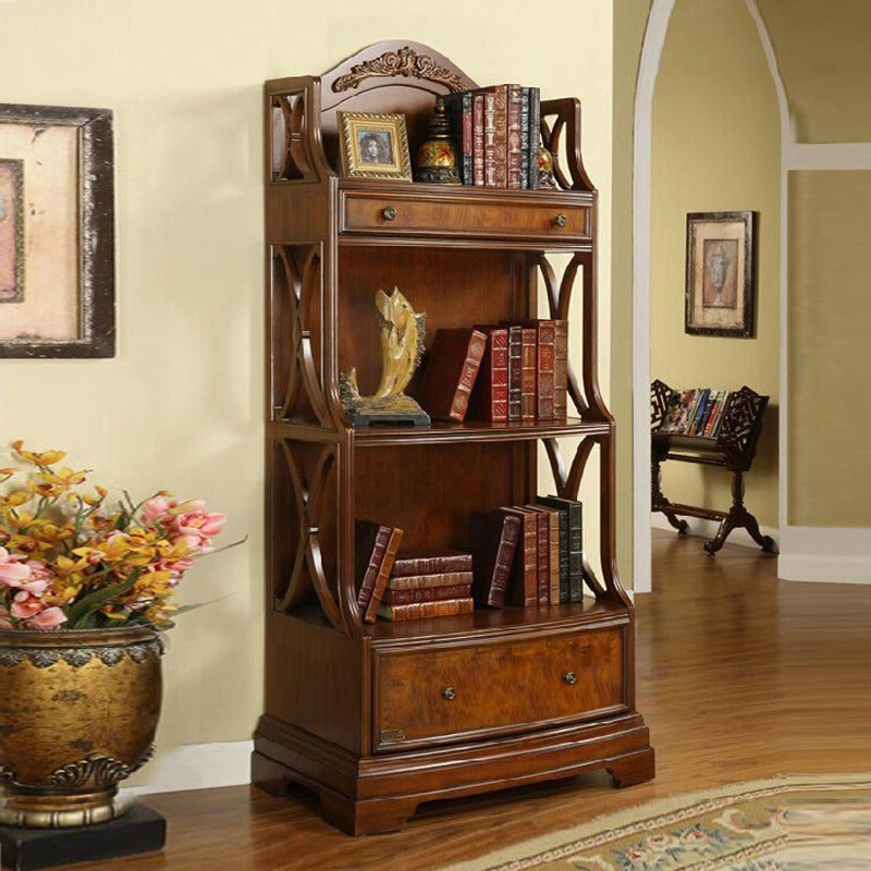 Contemporary Closed Back Bookshelf Vertical Solid Wood Bookcase