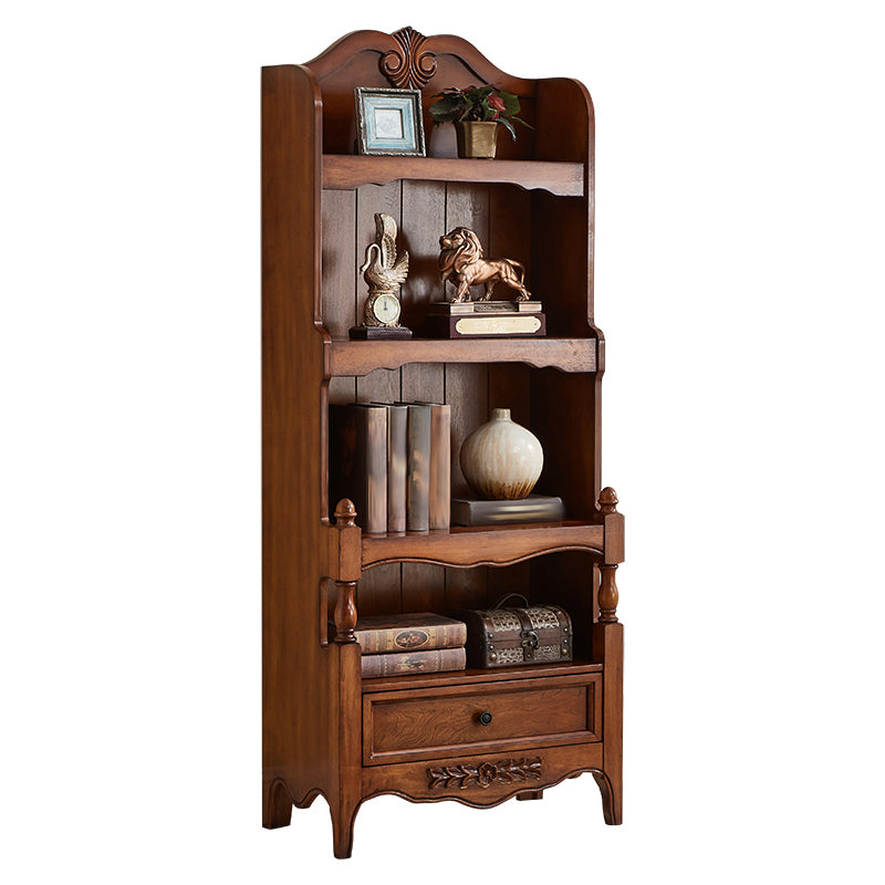 Contemporary Closed Back Bookshelf Vertical Solid Wood Bookcase