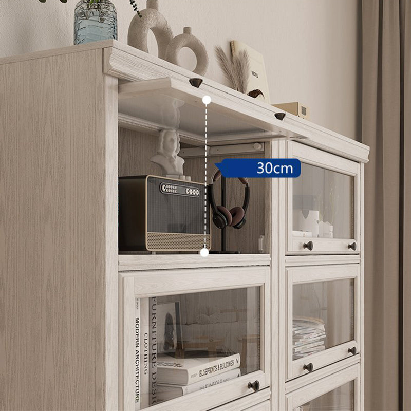 Modern Style Closed Back Bookshelf Standard Solid Wood Bookcase with Cabinets