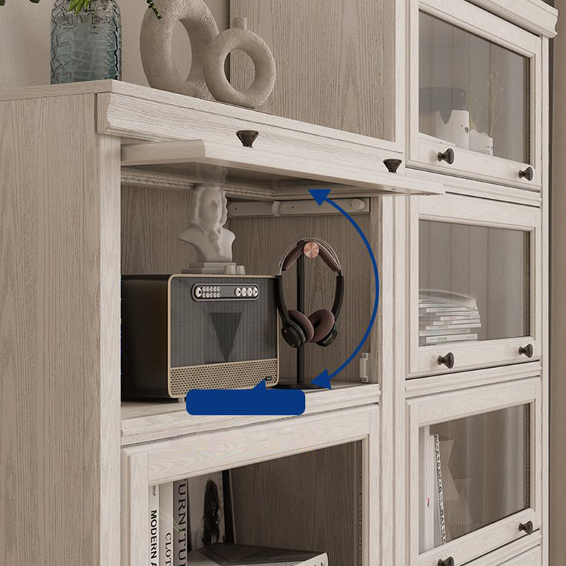 Modern Style Closed Back Bookshelf Standard Solid Wood Bookcase with Cabinets